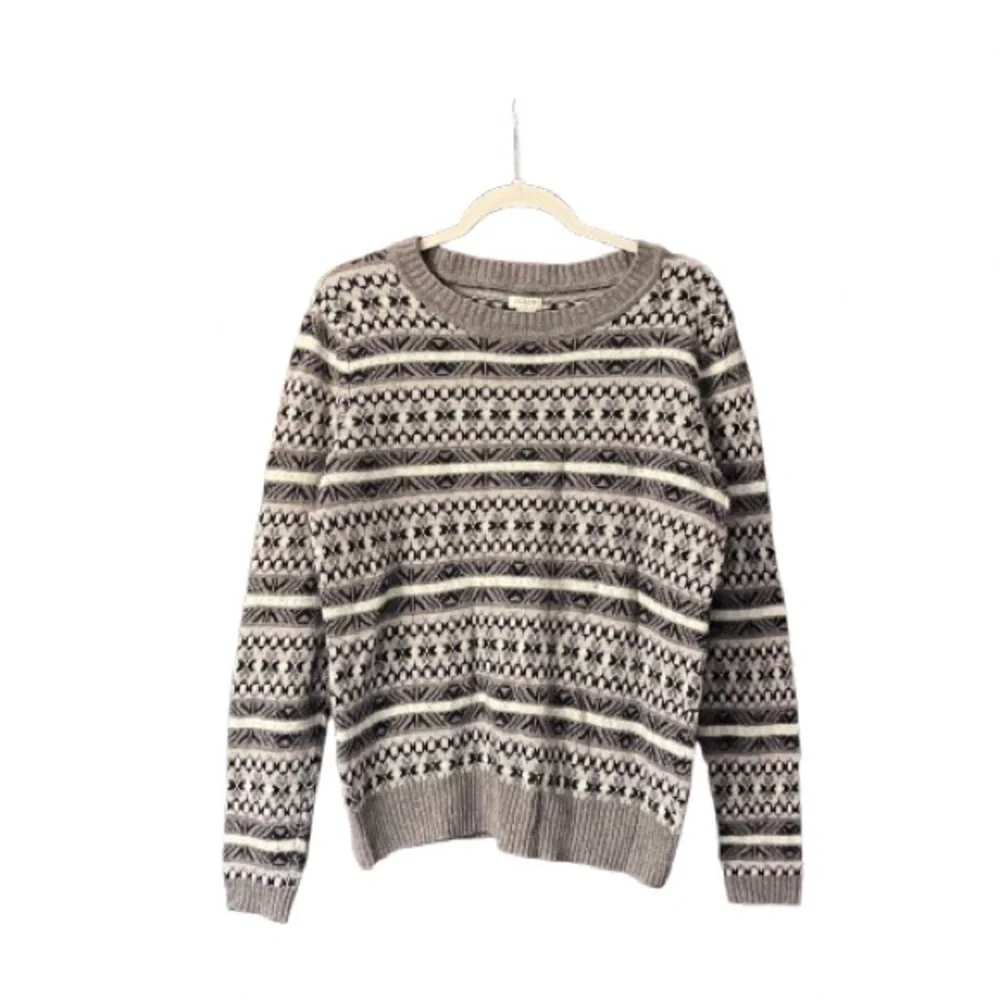 J. Crew Fair Isle Sweater - Gray and Cream